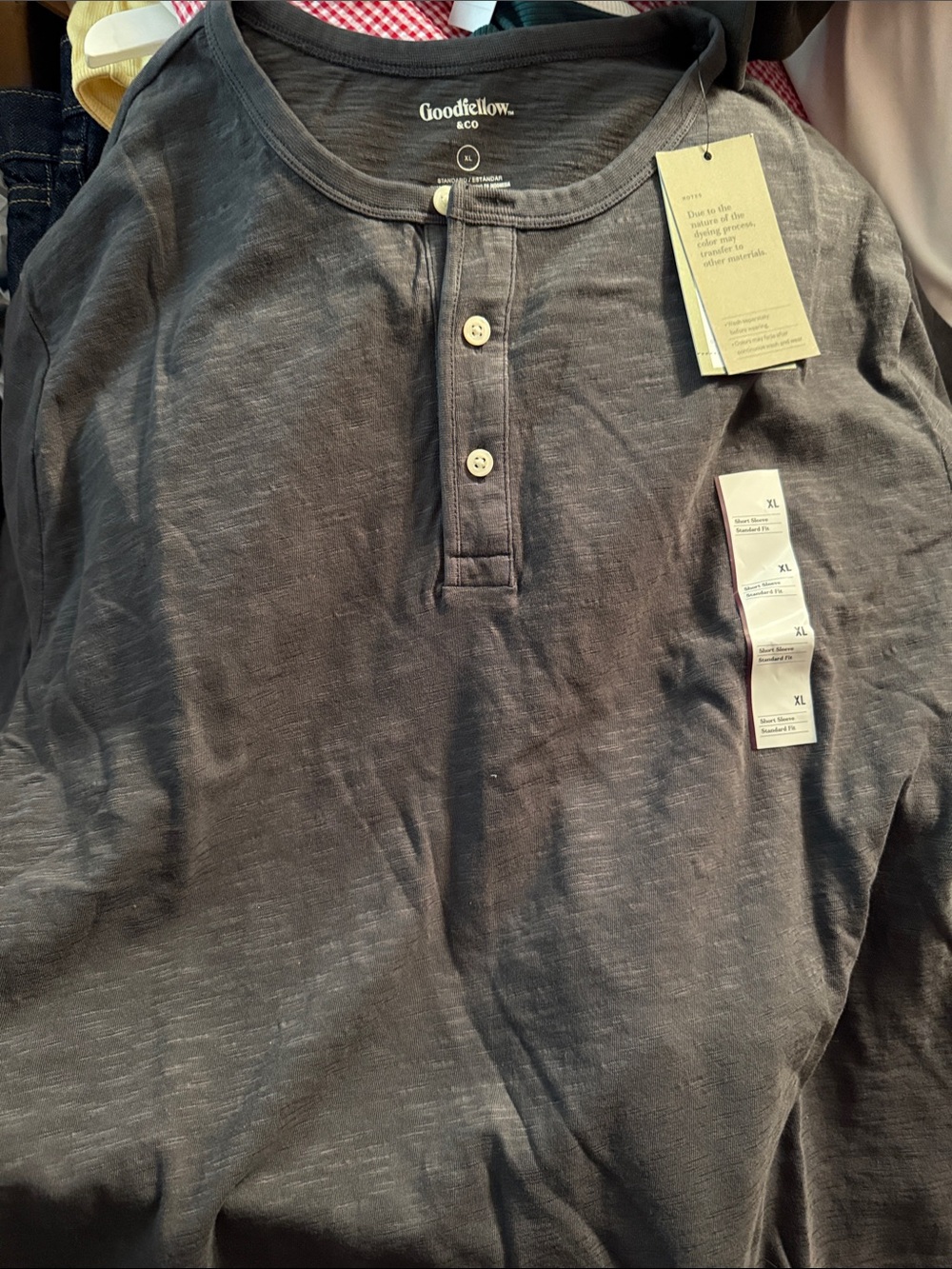 Goodfellow & Co Men’s Dark Charcoal Short-Sleeve Henley